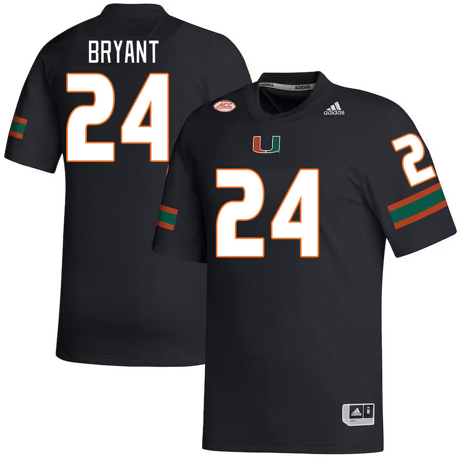 Men #24 Malik Bryant Miami Hurricanes College Football Jerseys Stitched-Black - Click Image to Close